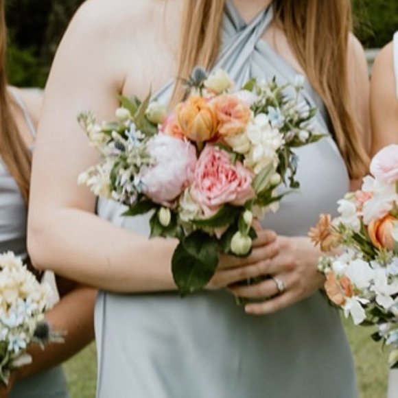 Show Me Your Mumu | Jasmine Halter Midi Dress | Steel Blue Luxe Satin - Picture 4 of 4